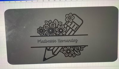 Trousse en tissu personnalisée modèle « Crayon fleurs Maîtresse»