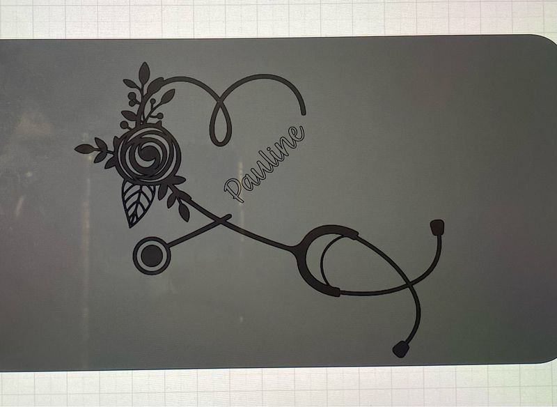Trousse en tissu personnalisée modèle « stéthoscope fleuri »