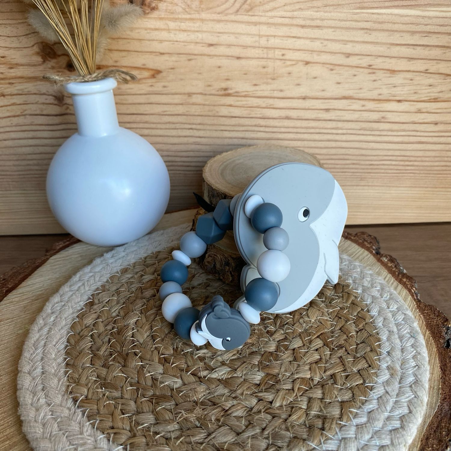Anneau de dentition modèle « Baleine grise »