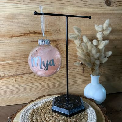 Boule de Noël « plumes roses » 7.90€