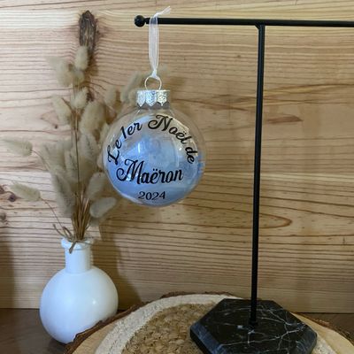Boule de Noël « plumes bleues » 7.90€