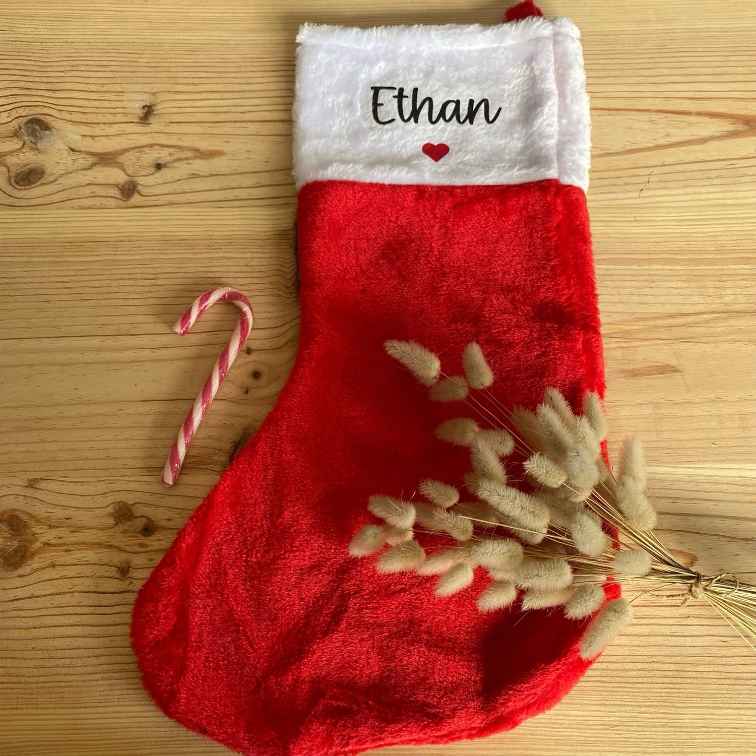 Chaussette de Noël « rouge &amp; blanche »