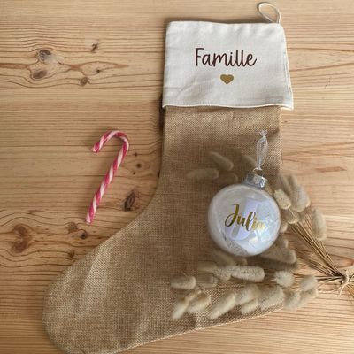 Coffret boule de Noël + chaussette de Noël 19.50€