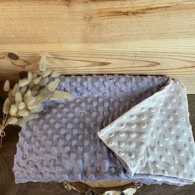 Couverture bébé minky personnalisée modèle « mauve &amp; rose »
