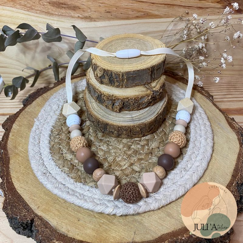 Collier d’allaitement / portage modèle « couleur marron »