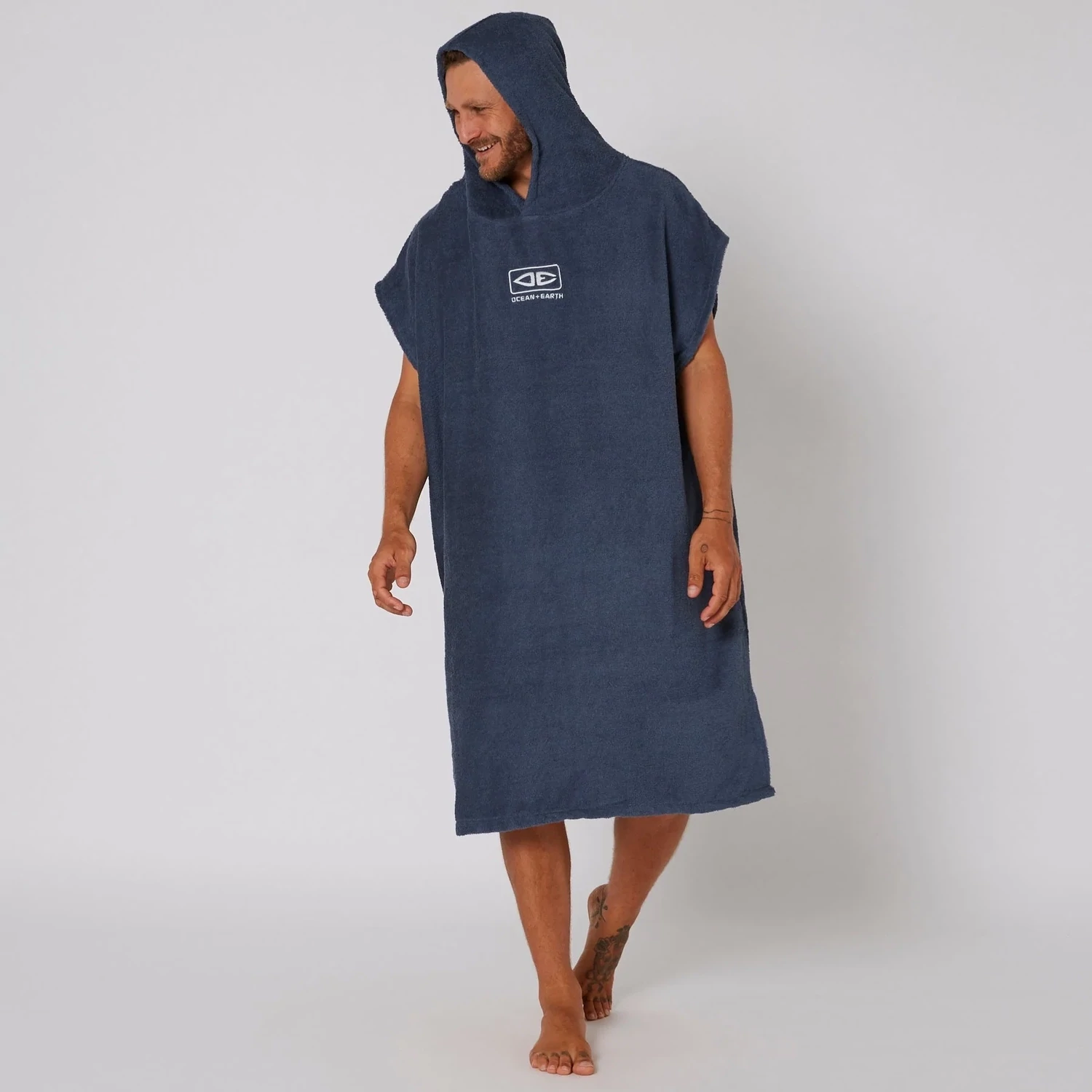 Pončo Rankšluostis Vyrams TERRY HOODED NVY