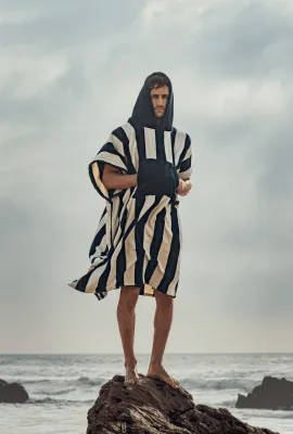 Pončo rankšluostis FUTAH Bedu Blue Terry Poncho