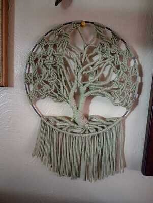 10&quot; Green Macrame Tree of Life Wall Decor Dreamcatcher