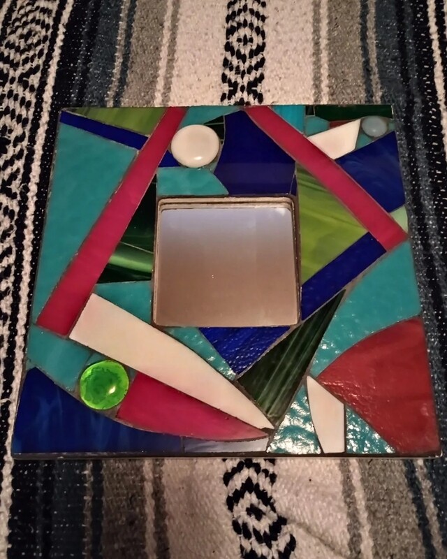 10&quot;x10&quot; glass mosaic mirror