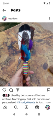 Feather smudge wand
