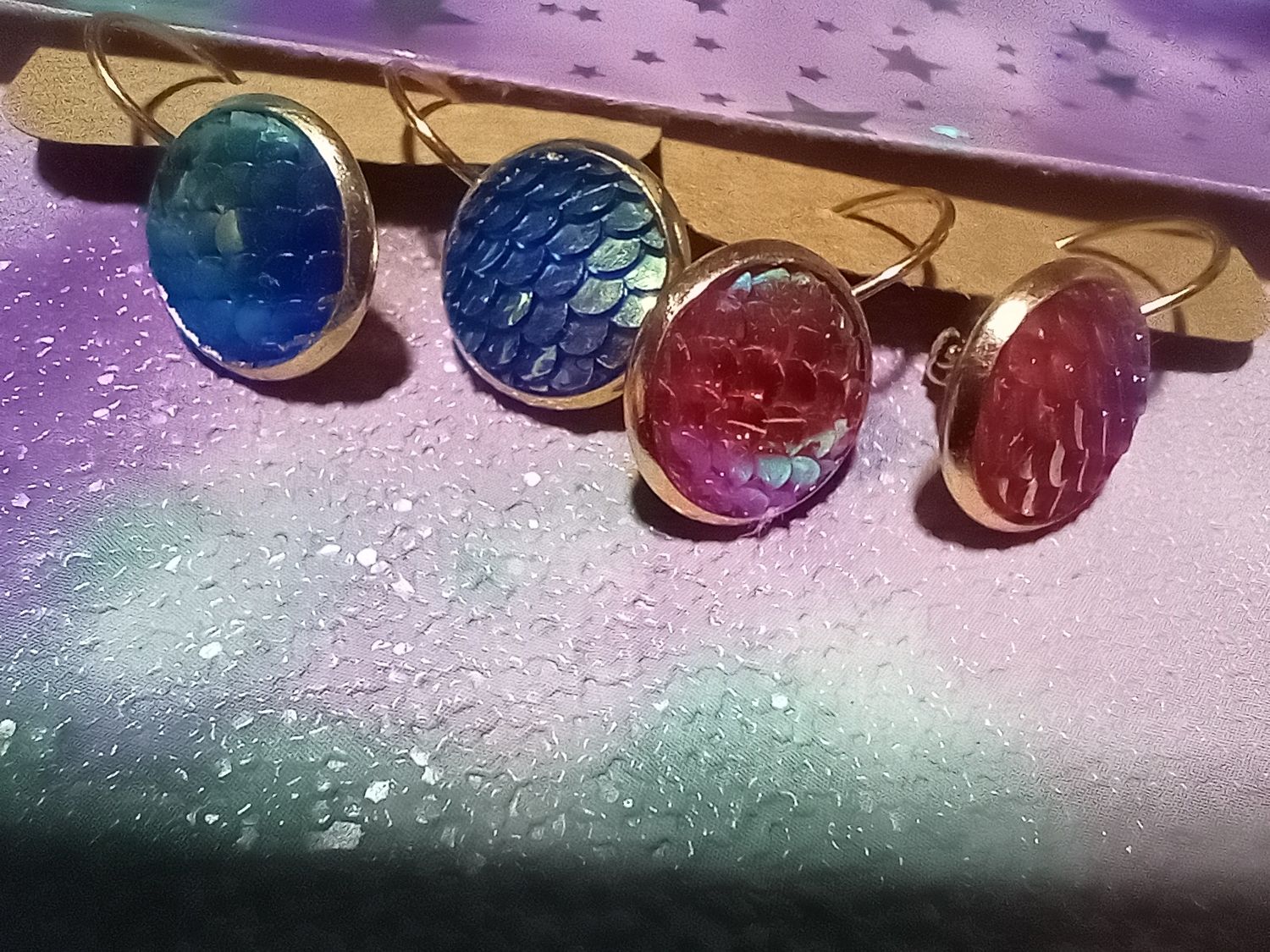 Mermaid scales earrings set