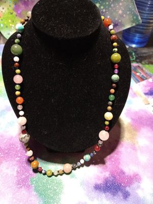 Mixed gemstone necklace, choose your length 