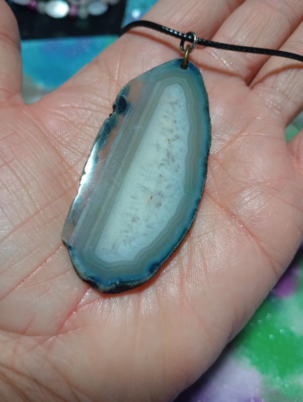 Geode slice necklace