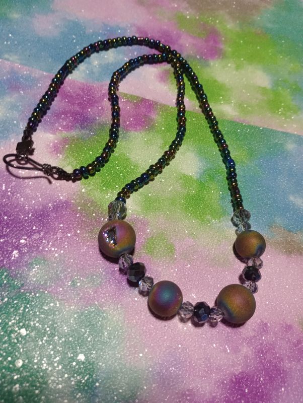 Blue Druzy 23&quot; necklace