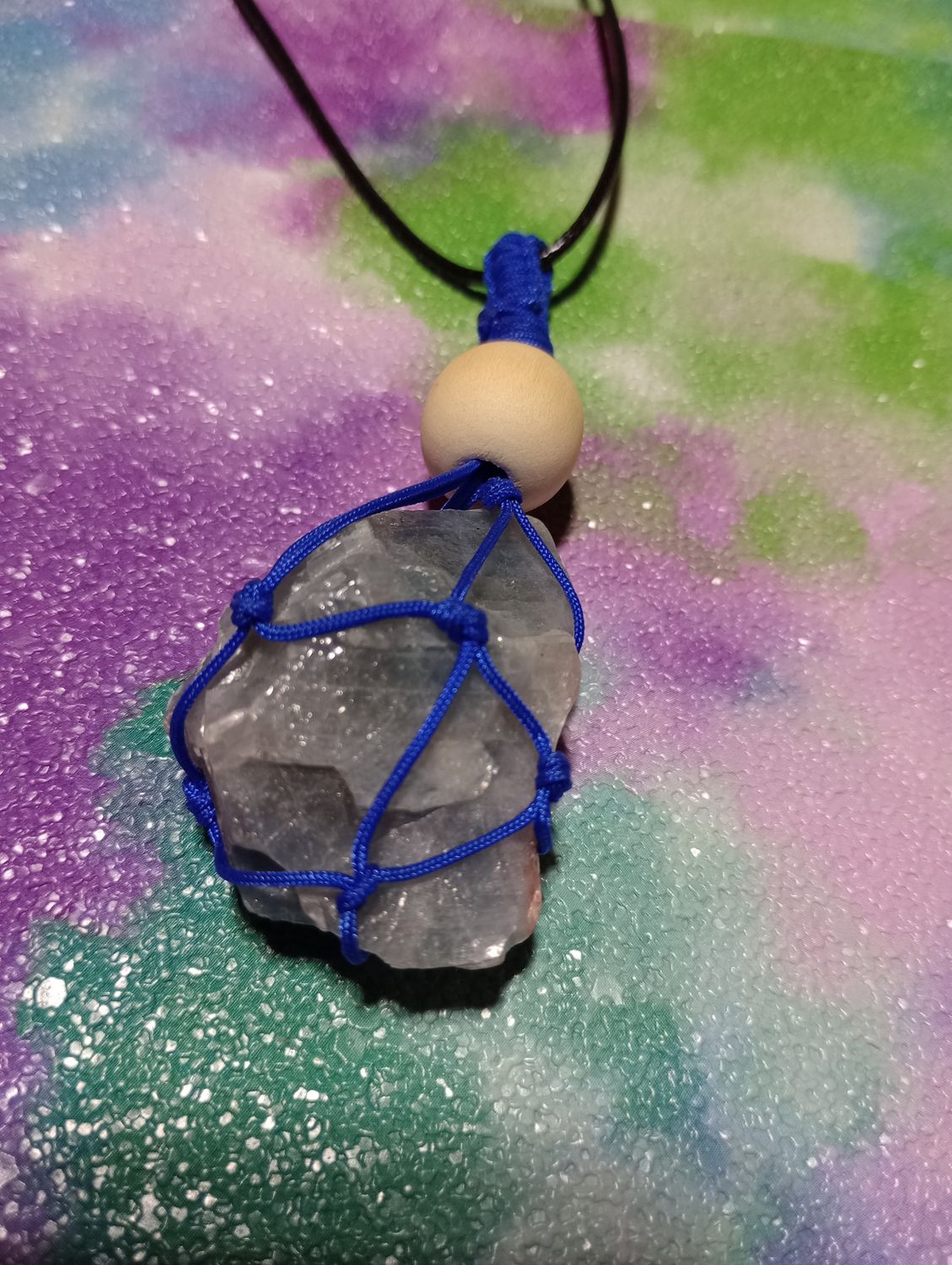 Chalcedony macrame dangler