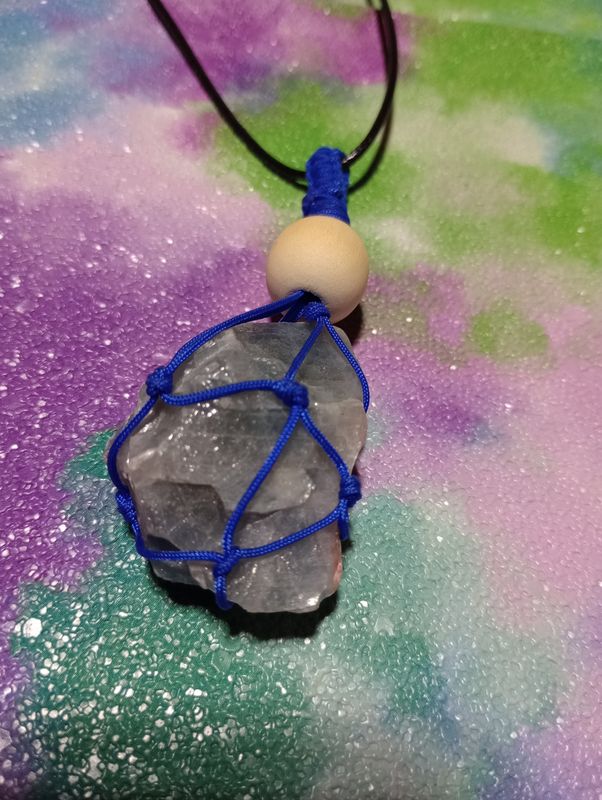 Chalcedony macrame dangler