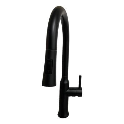 Round pull down tap Matt black