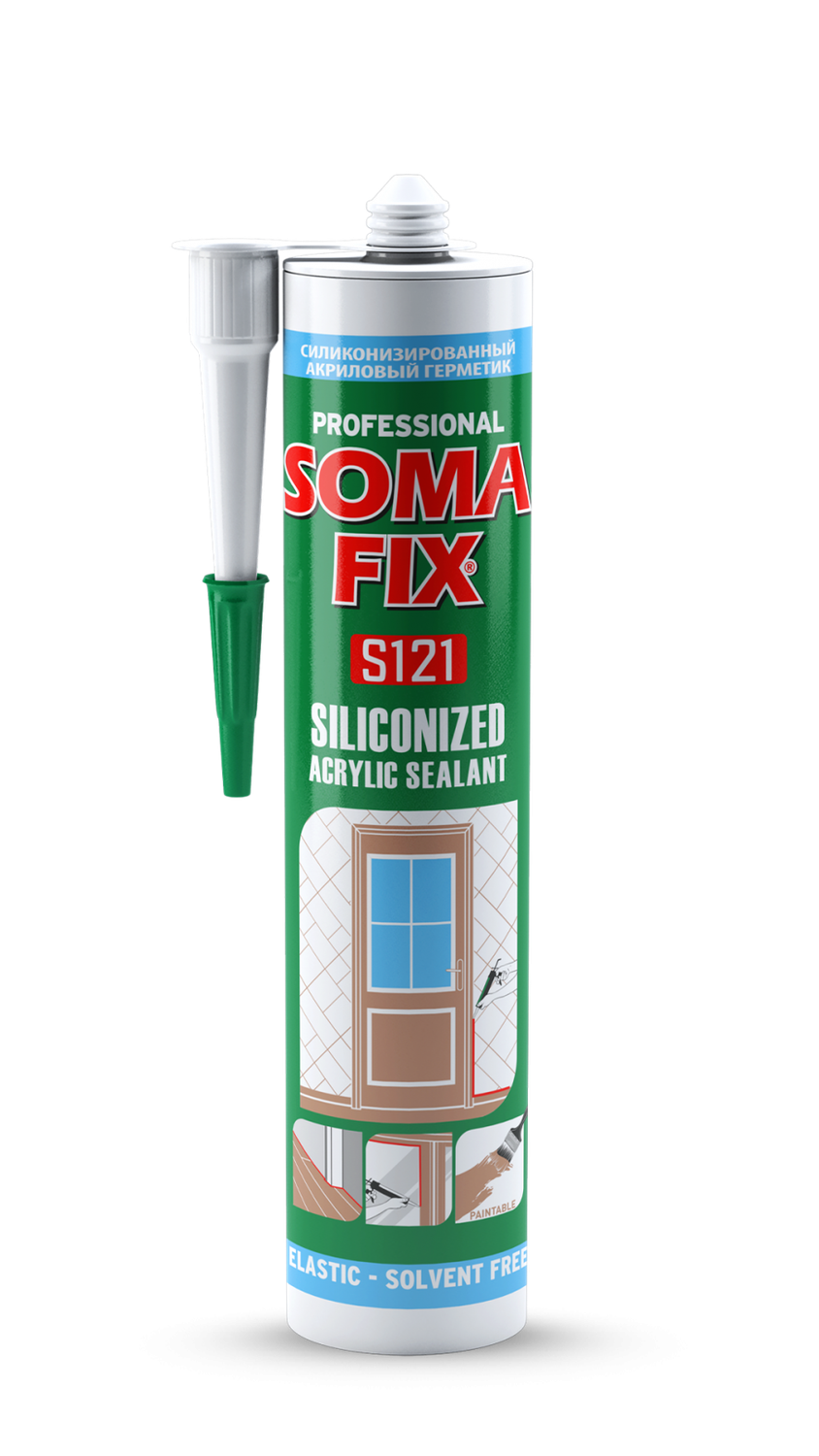 SOMAFIX 121 ACRYLIC SILICON (WHITE-S121, BLACK-S122, BROWN-S123, GREY-S124)