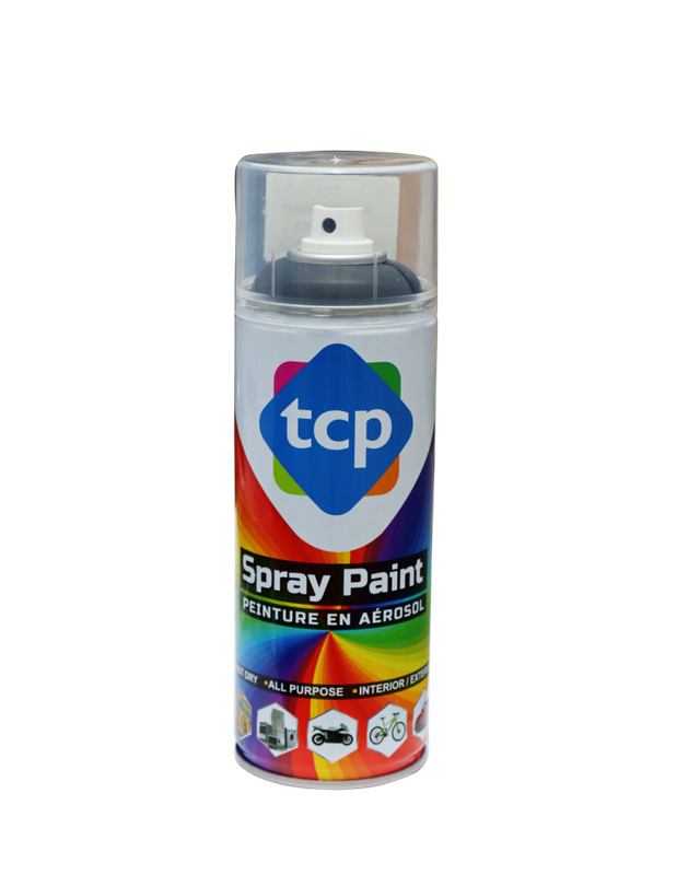 TCP SPRAY PAINT  (RED, WHITE, YELLOW, BLUE, GREEN, BLACK, SILVER, BROWN, GOLD, CHROME MATT BLACK)