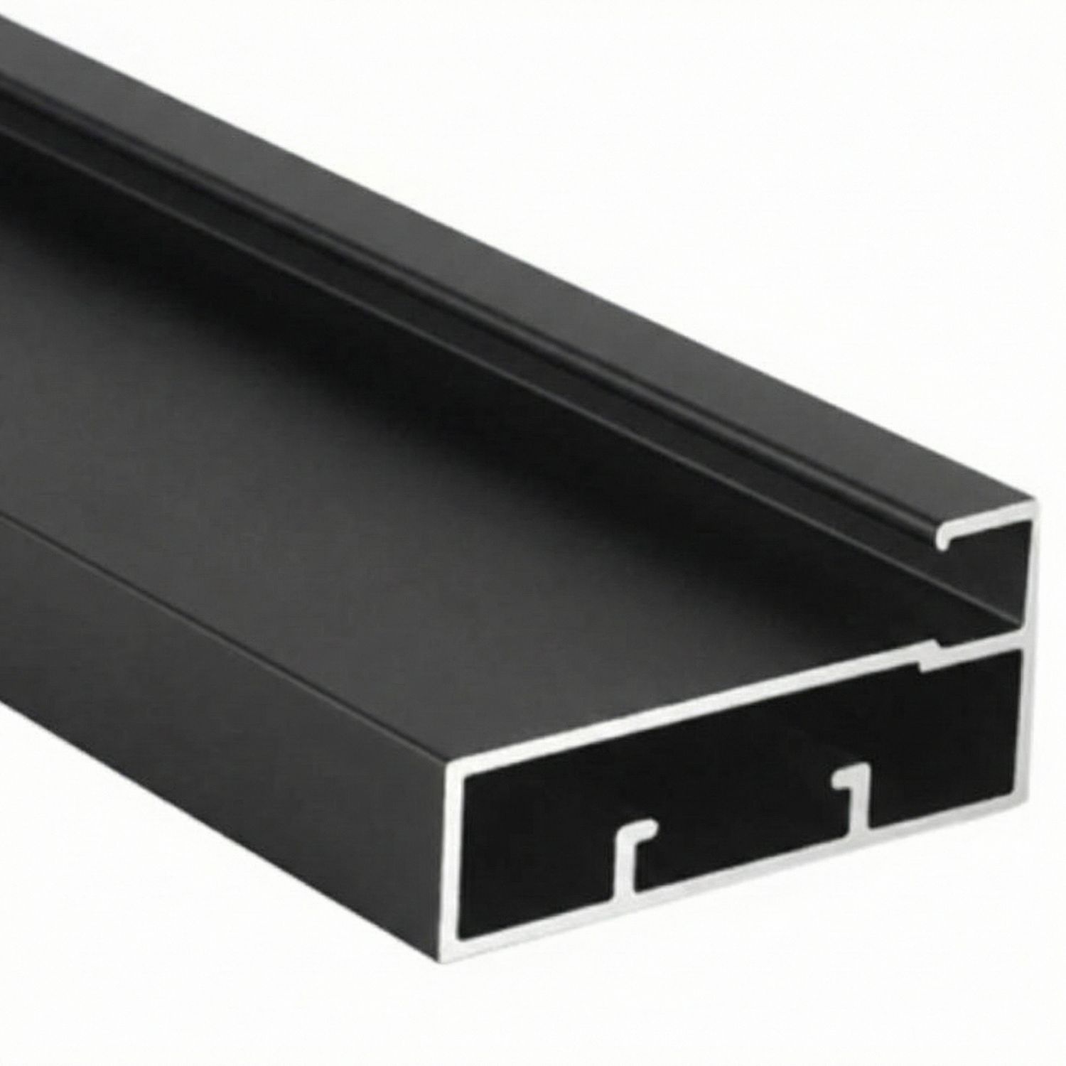 JS-AK52 ALIMINIUM MIRROR PROFILE BRUSH MAT BLACK  6M