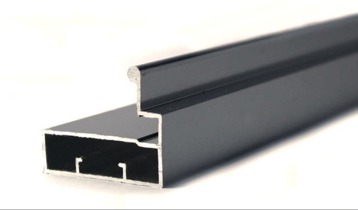 1434 ALIMINIUM MIRROR PROFILE WITH HANDLE MAT BLACK  5M