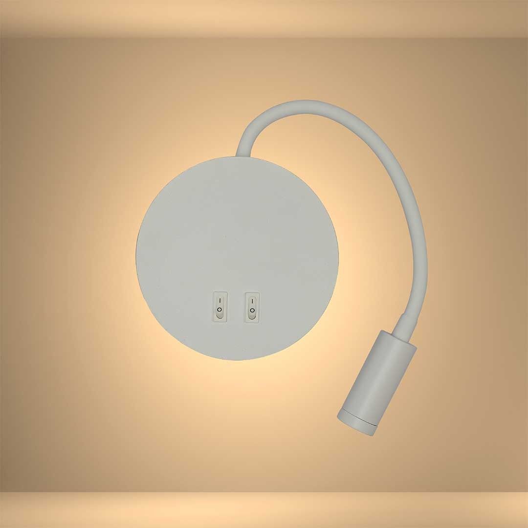 Gooseneck Reading Cove Ambient Bedside LED Wall Light White 4000K