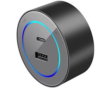 JBT-S018 PC PANEL ADAPTER WITH LED LIGHT USB + TYPE C SOCKET GREY