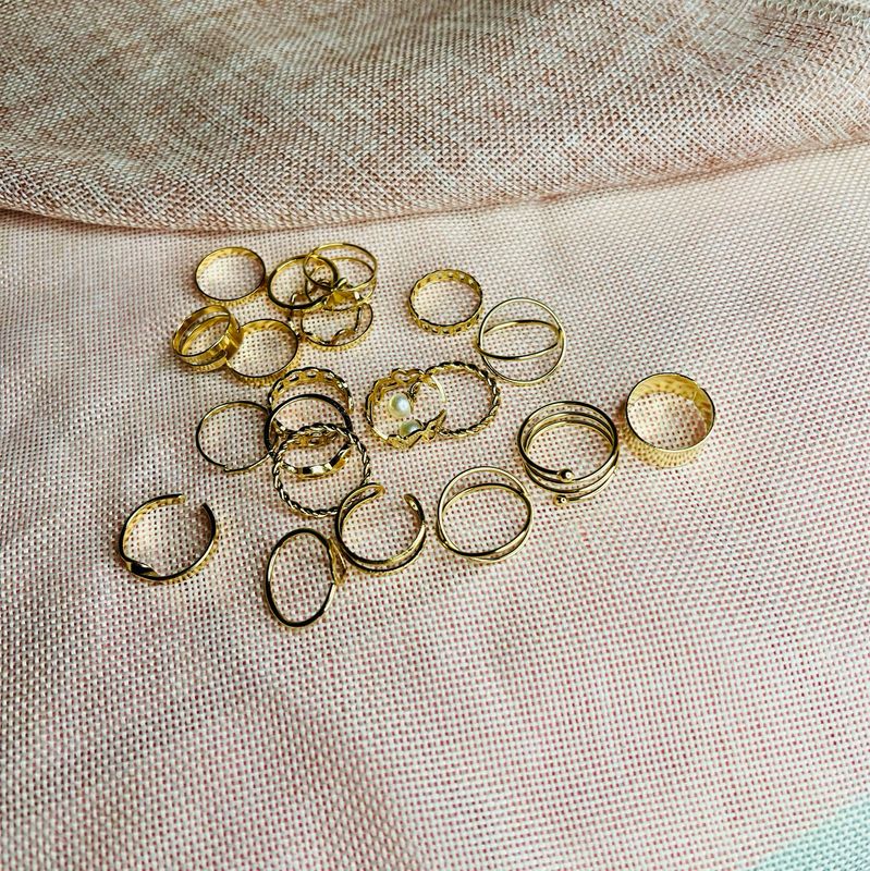 Gold Knuckle Ring Set