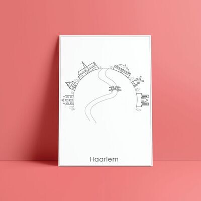 Ansichtkaart Skyline Haarlem