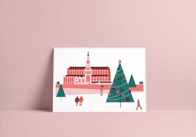 Ansichtkaart kerstkaart Haarlem