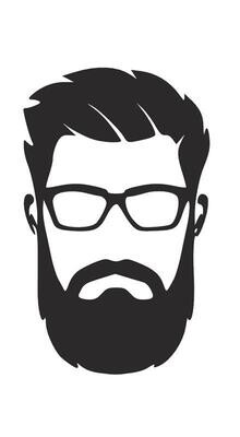 Wand Tattoo - Mann mit Bart