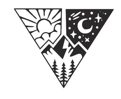 Wand Tattoo - Sonne, Mond & Berge