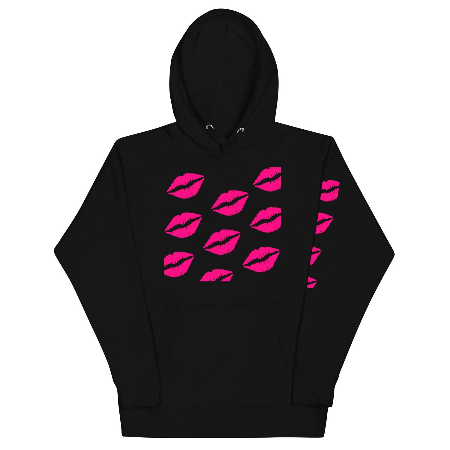 Unisex Hoodie Kiss Front and sleeve printed