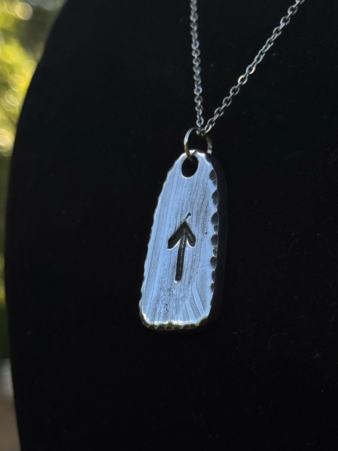 Tyr Ghost Damascus Pendant Necklace