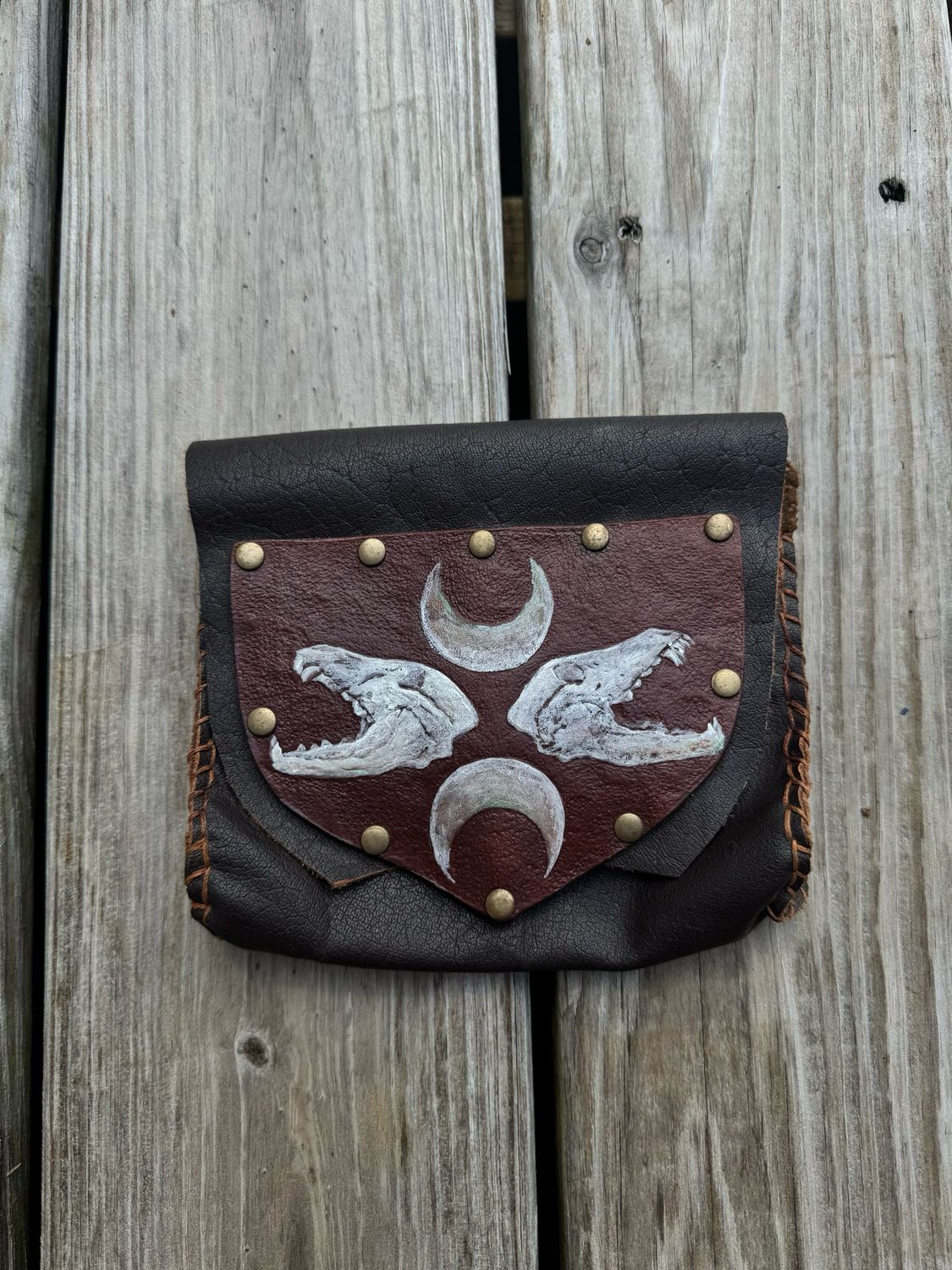 Wolf Skull Moon Pouch
