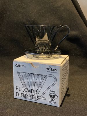 CAFEC TFD-1CB CLEAR BLACK TRITAN FLOWER DRIPPER