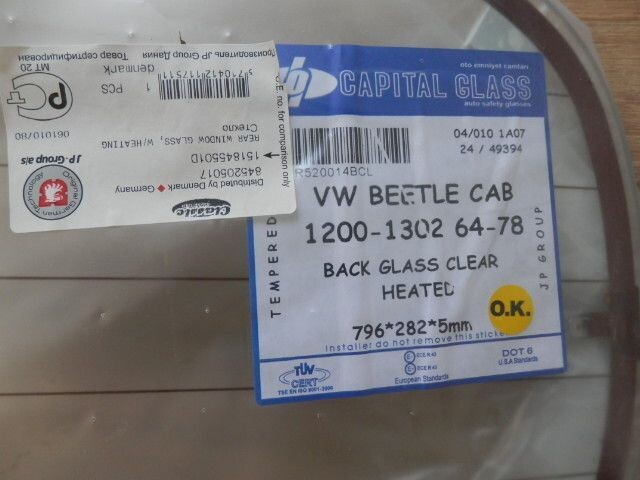 Achterruit met verwarming VW Kever Cabriolet.
