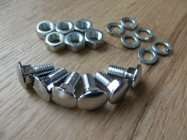Bumper bevestigingsbouten, verchroomd, 6 stuks.