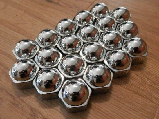 Dopjes voor op wielbouten, chroom