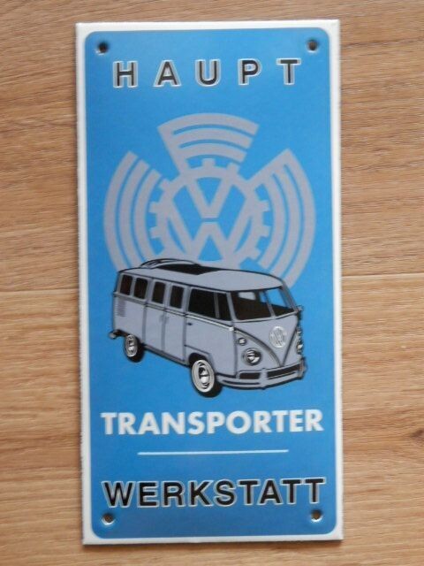 Emaille schildje Haupt Werkstatt Transporter