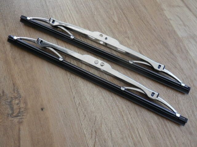 Ruitenwisser set chroom, 28 cm. gepolijst RVS