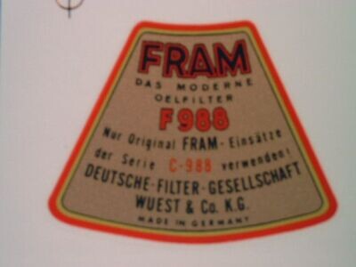 Sticker Fram Filter F988