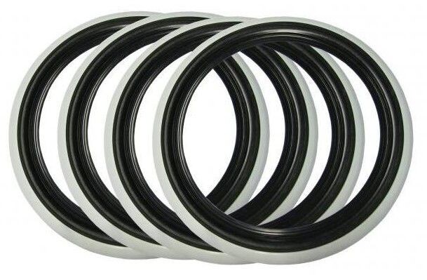 White Wall ringen Atlas, 15 inch, zwart/wit