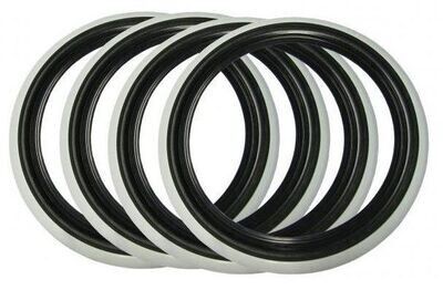White Wall ringen Atlas, 14 inch, zwart/wit