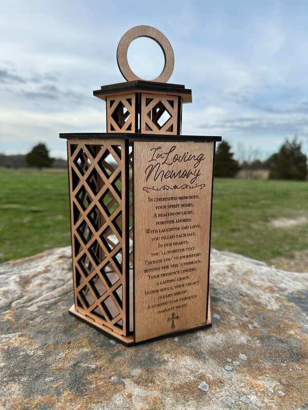 &quot;In Loving Memory&quot; Memorial Lantern.