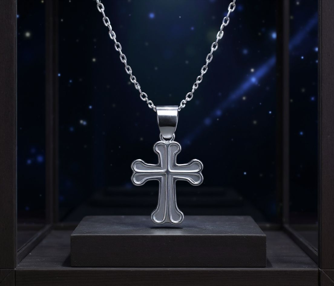 Hilandarski Krst -Serbian Orthodox Cross Pendant Sterling Silver