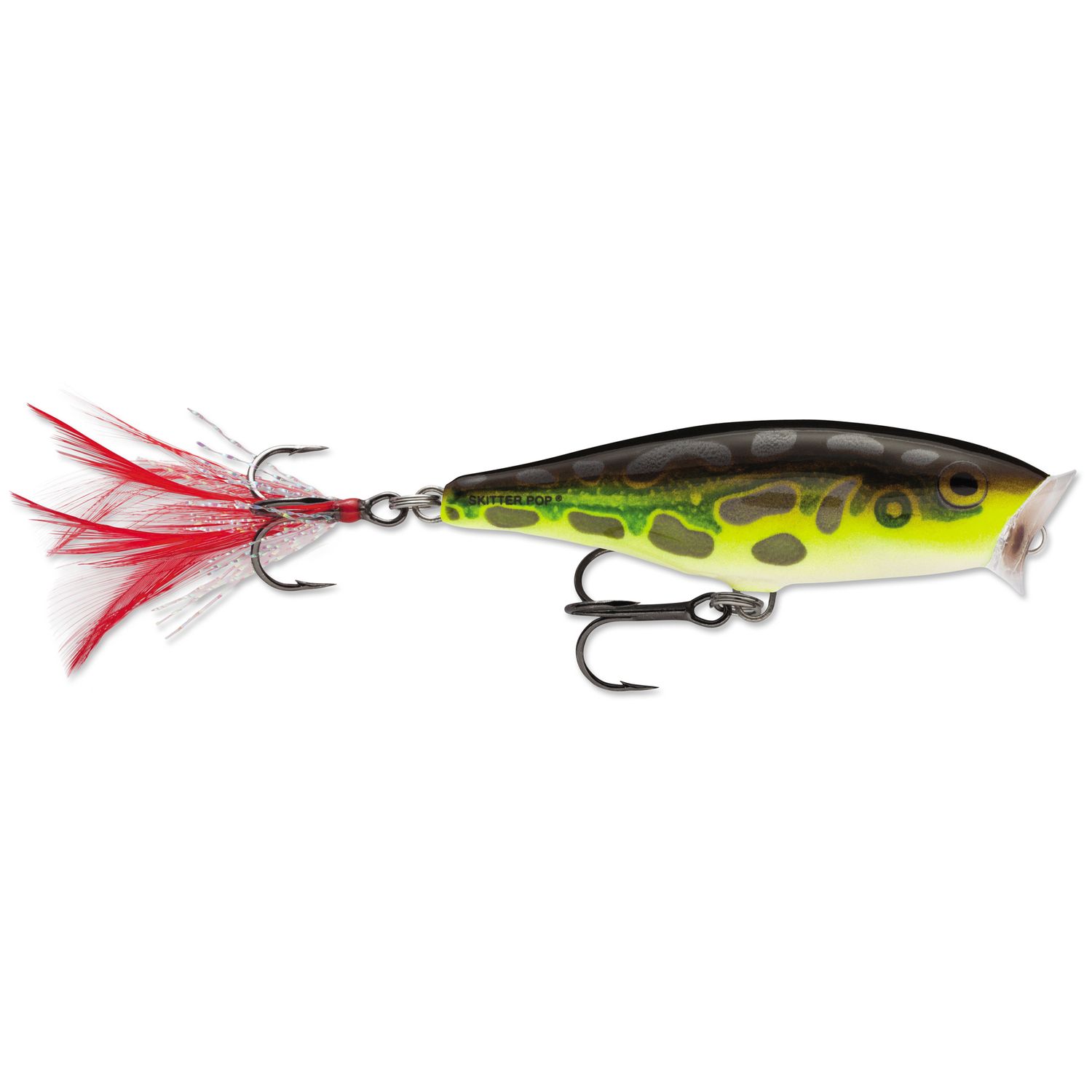 022677020969 (Rapala Skitter Pop 05 1/4oz 2&#39;&#39; Lime Frog)