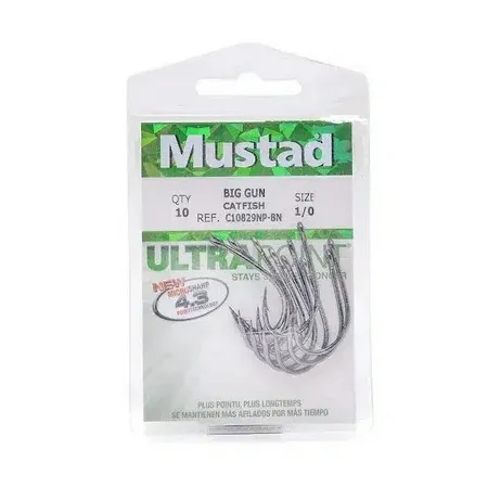 023534349483 (Mustad Big Gun Catfish Wide LS Kirbed-Black Nickel)