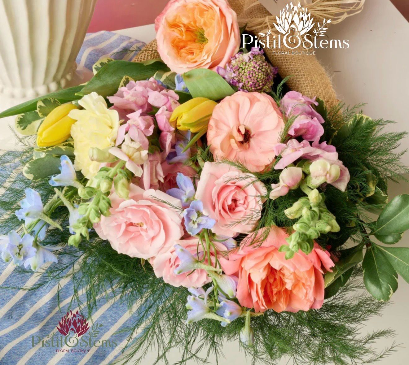 Classic Burlap-Wrapped Bouquet