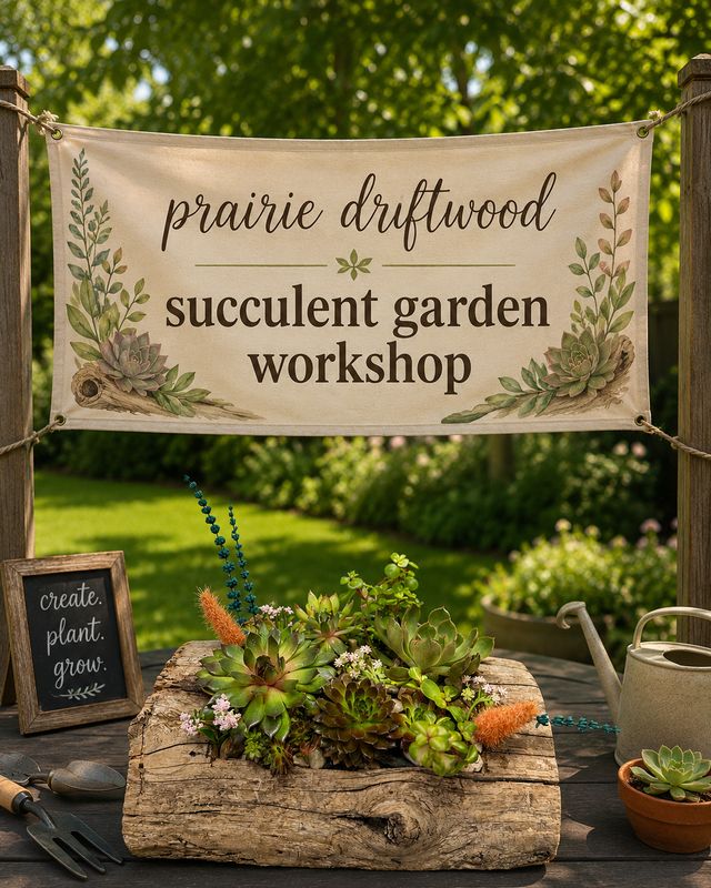 Prairie Driftwood Succulent Garden Workshop